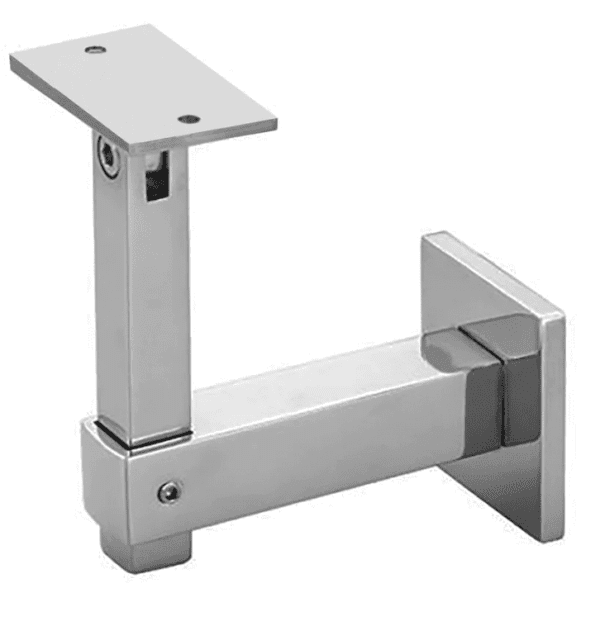 Handrail Bracket, Adj. Wall Mount W/ Flat Saddle